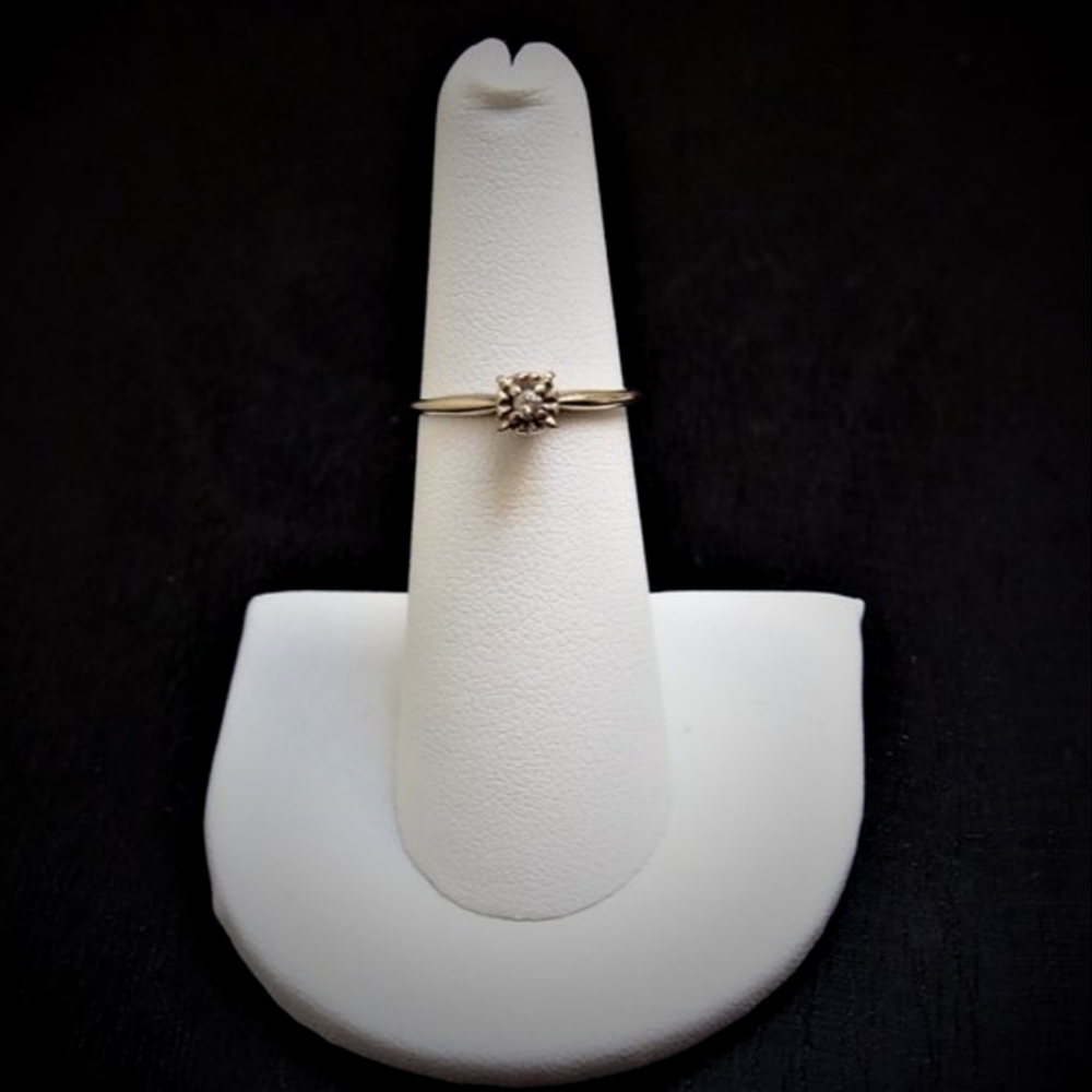 💎HP💎14k Gold Diamond vintage Engagement Ring Size 5.5 - Picture 5 of 6
